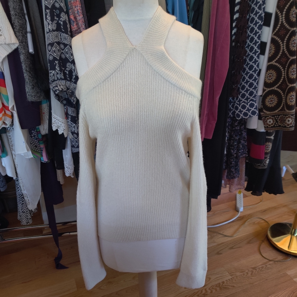 Cold shoulder sweater